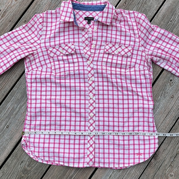 Talbots gingham shirt w/metallic thread S-M - Picture 10 of 11
